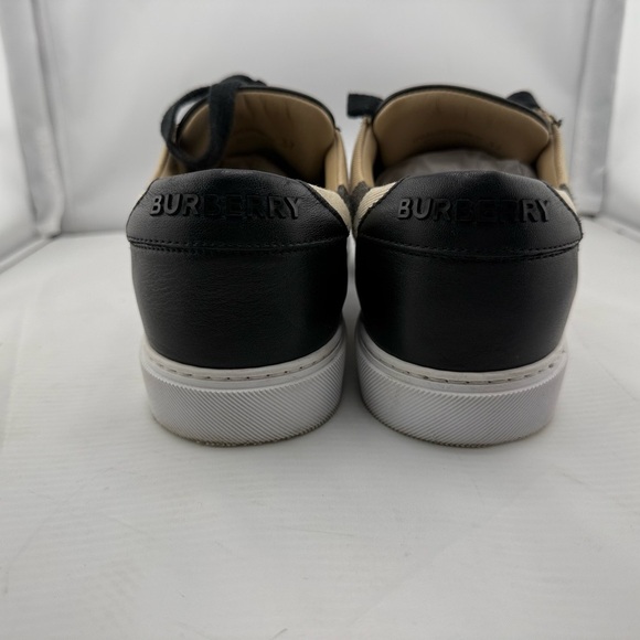 Burberry Tan and Black Sneakers with Diagonal Stripe Authentic - Picture 3 of 9